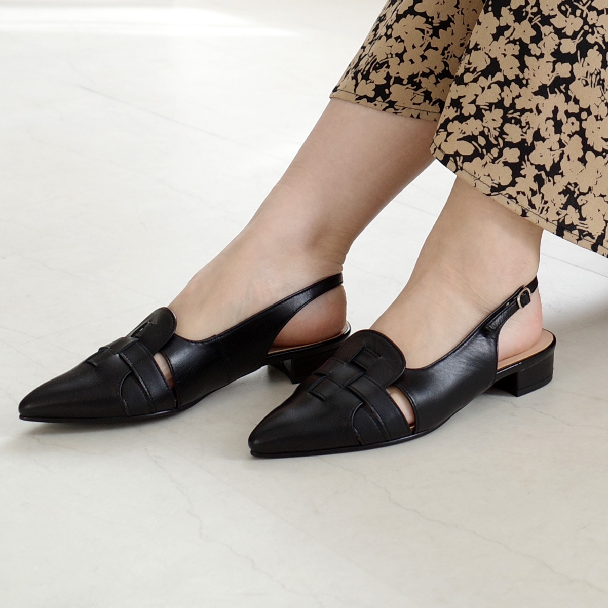 グルカ風エレガントミュール日本製本革 レディース