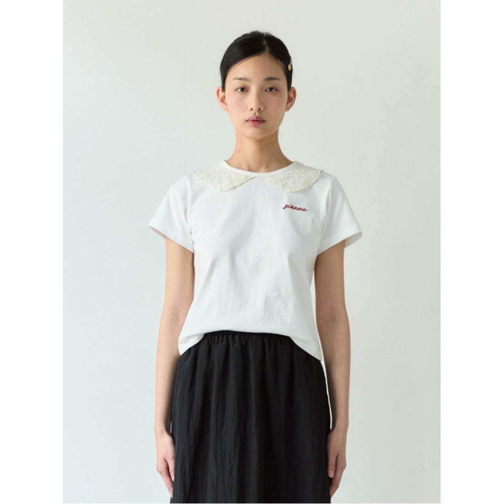 SIENNE ローズネックケープトップ (ホワイト)