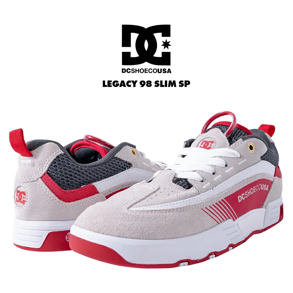 DC SHOES スニーカー LEGACY 98 SLIM SP メンズ レザー 白 赤 27.5cm/28cm/28.5cm DM204011 正規品
