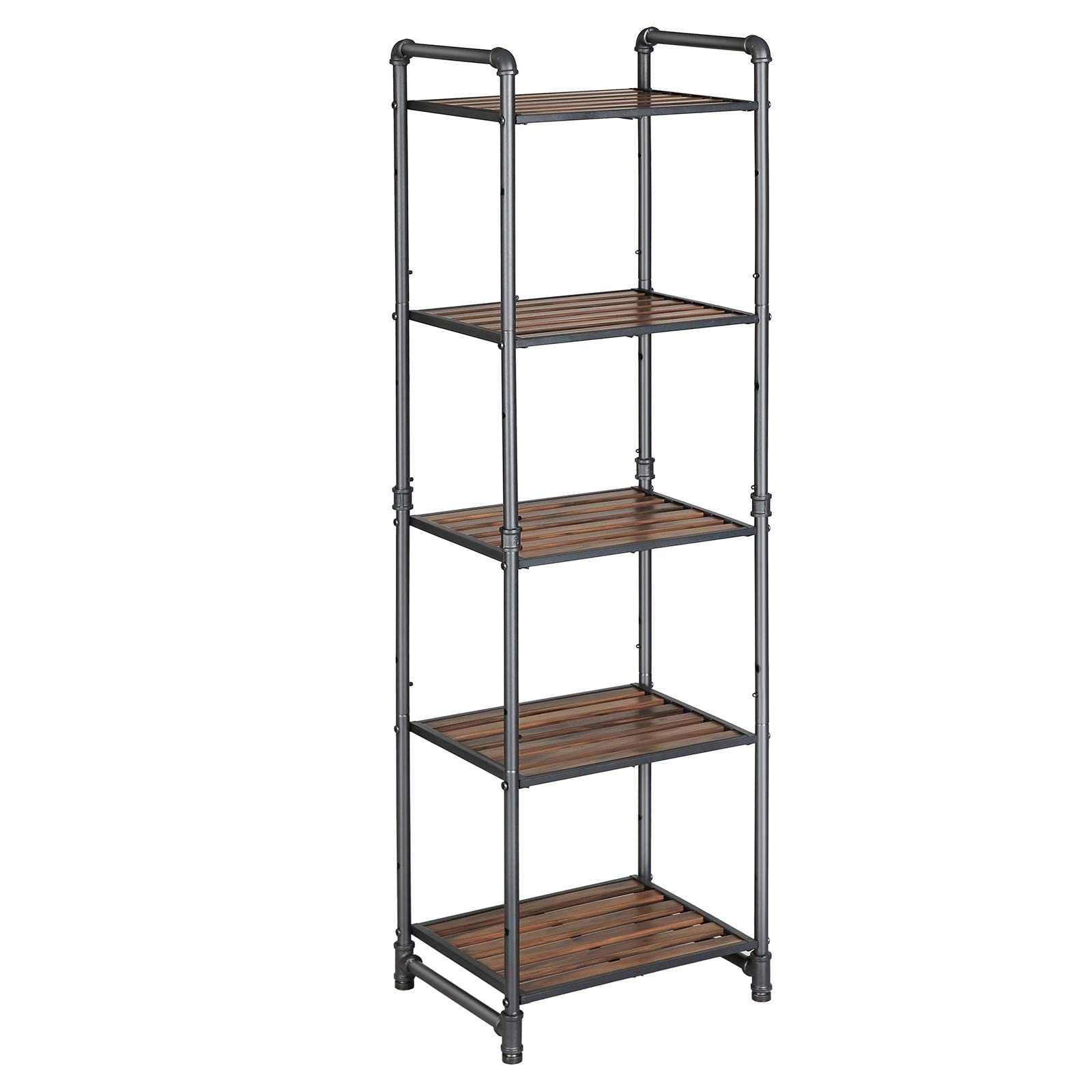 VASAGLE オープンラック スチールラック 収納ラック ラック 幅40 隙間 キッチン収納 5段 高度 調整可能 スリム39.5 x 31x 129.5ＣＭ おしゃれ 北欧 BSC25BX