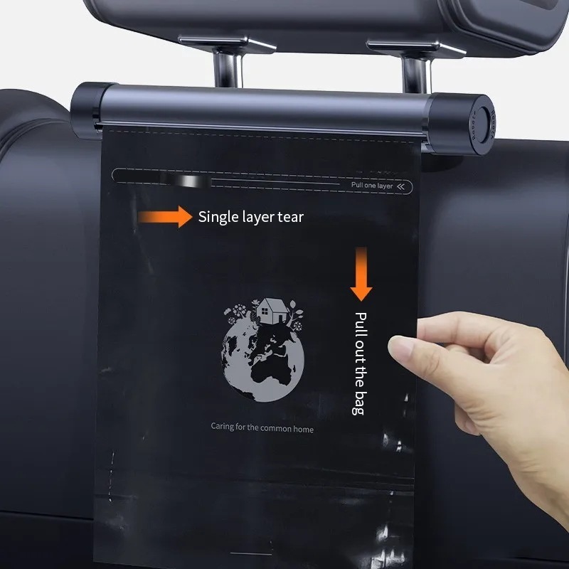 【3日以内発送】自動車用金属製ローラーゴミ箱 電話ホルダー付き自動オーガナイザー 収納バッグ dumpポケット ゴミ箱 インテリアアクセサリー