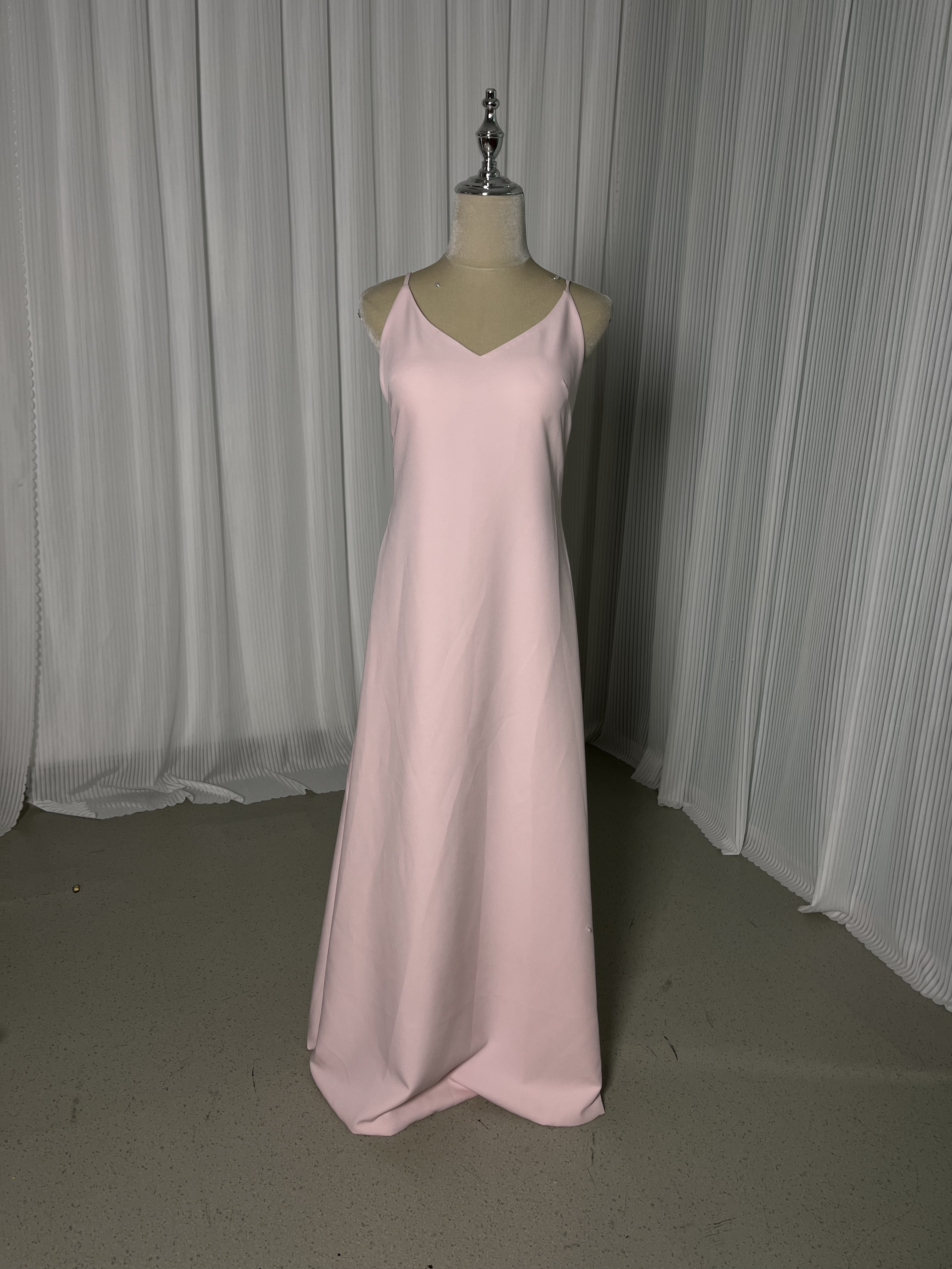 パーティードレス ピンク キャミソール クレープ生地 ロング ファスナー バックレス 二次会 前撮り 22,493円