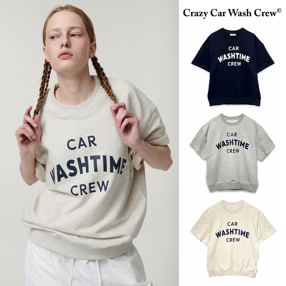 [Crazy Car Wash Crew] WASH TIME HALF SWEATSHIRTS