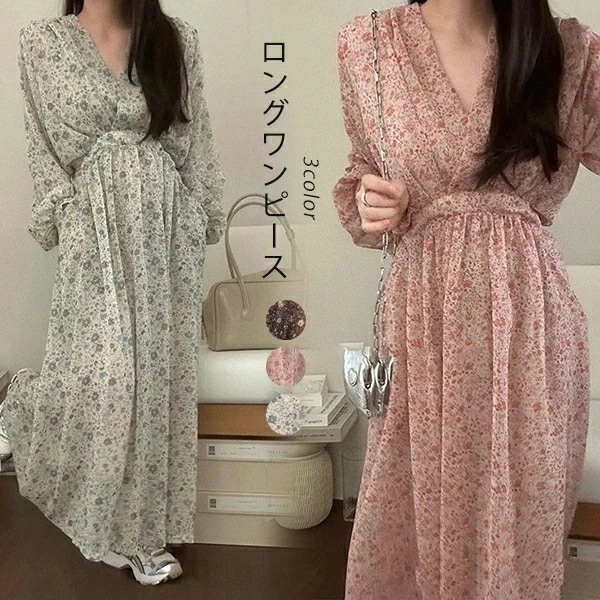 レディース ワンピース 花柄ワンピ 春ワンピース ワンピース きれいめ ワンピース 大人ワンピース Ａラインワンピース ロングワンピース 大きいサイズ シンプル おしゃれ 大人 可愛い 通勤 40代