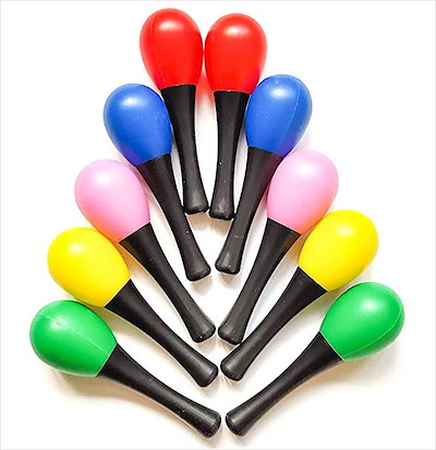 他サイト： マラカス シェイカー 10本セット 子供 楽器 おもちゃ パーティーグッズ プラスチックマラカスの商品画像