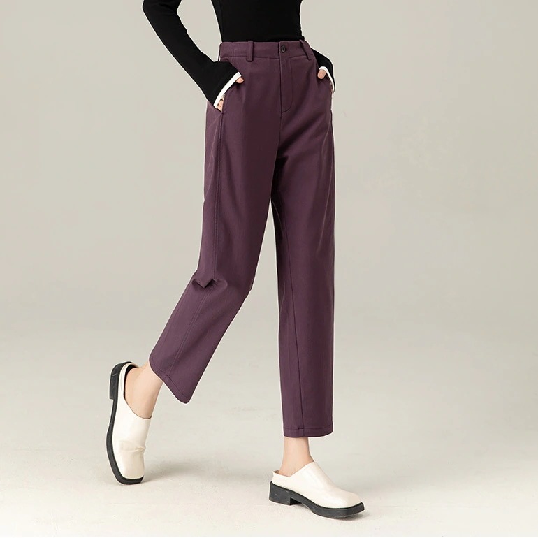 韓国レディーススラックスパンツ早秋新痩せて見えるハーレムズボンバナナズボン大きいサイズ 通勤テーパードパンツロングパンツ