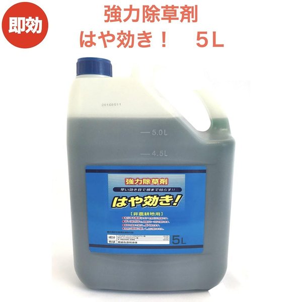 強力 除草剤 はや効き！ 液剤 5L 1本 液剤 液体 最大2万平米対応 業務用にも 非農耕地用