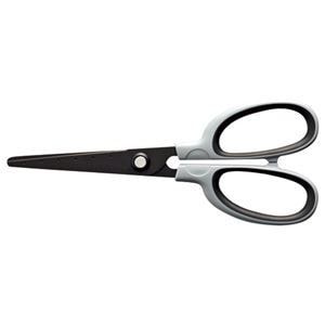 （まとめ） TANOSEE フッ素刃はさみ 刃先先丸 刃渡り65mm グレー 1本 [x15セット]