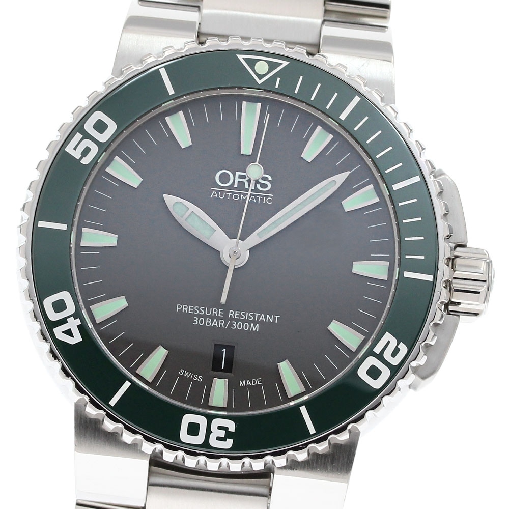オリス ORIS 7653 アクイス デイト 自動巻き メンズ 良品 保証書付き_843609【中古】