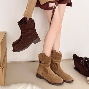 【1点ご購入 で10点プレゼントいたします】プリーツショートブーツ女性春秋シングルブーツスタッズブーツレトロ英国風小柄太ヒール