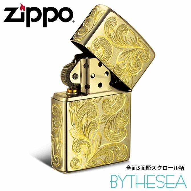 Zippo ライター ジッポライター 真鍮 ブラスサテーナ レギュラータイプ 5面手彫り ハワイアンジュエリー ブランド かっこいい おしゃれ 彼氏 夫 男性 メンズ クリスマス FL101B