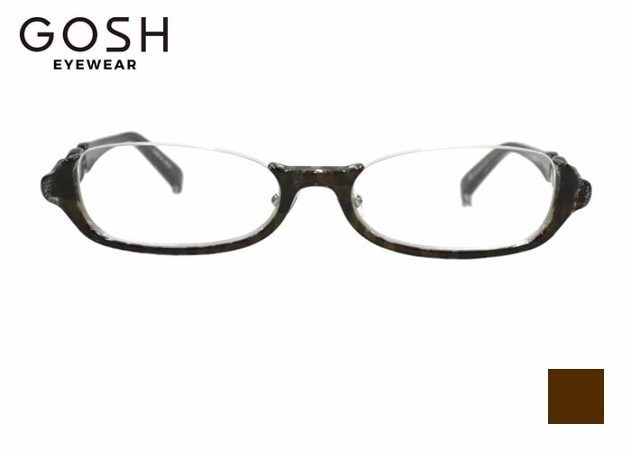 メガネ ゴッシュ GOSH go-805 50ロ17 日本製 セル アセテート オーバル アンダーリム （フレームのみ / 度付き / 度なし 伊達） メンズ レディース