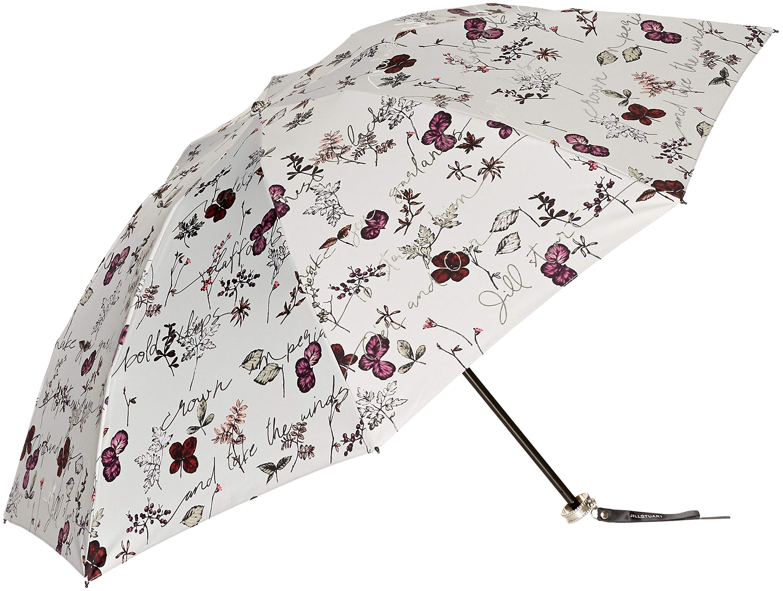 [ジルスチュアート] AURORA(オーロラ) JI-27015-15 ボタニカルプリント(箔文字) カーボン軽量UV遮光兼用おりたたみ傘 レディース