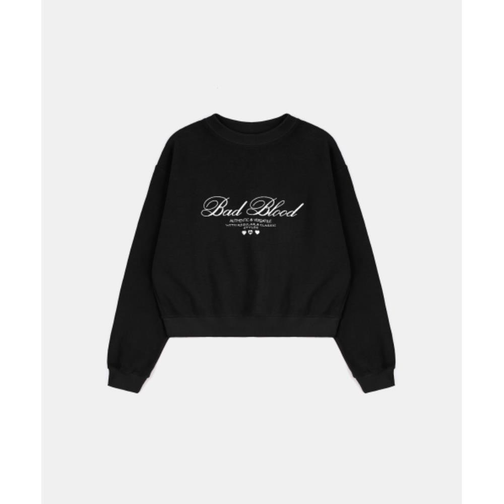 BADBLOOD Classic Logo Man to Man Black w-sweatshirt24-01