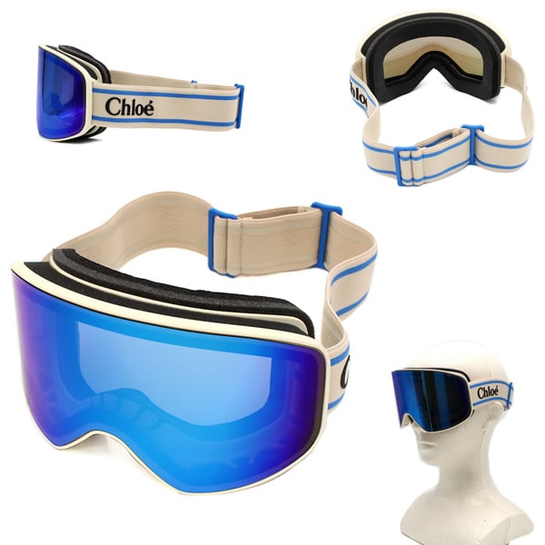ゴーグル CH0072S-005 スキーマスク スノボ スノーボード アウトドア UV対策 レディース アイボリー ブルー