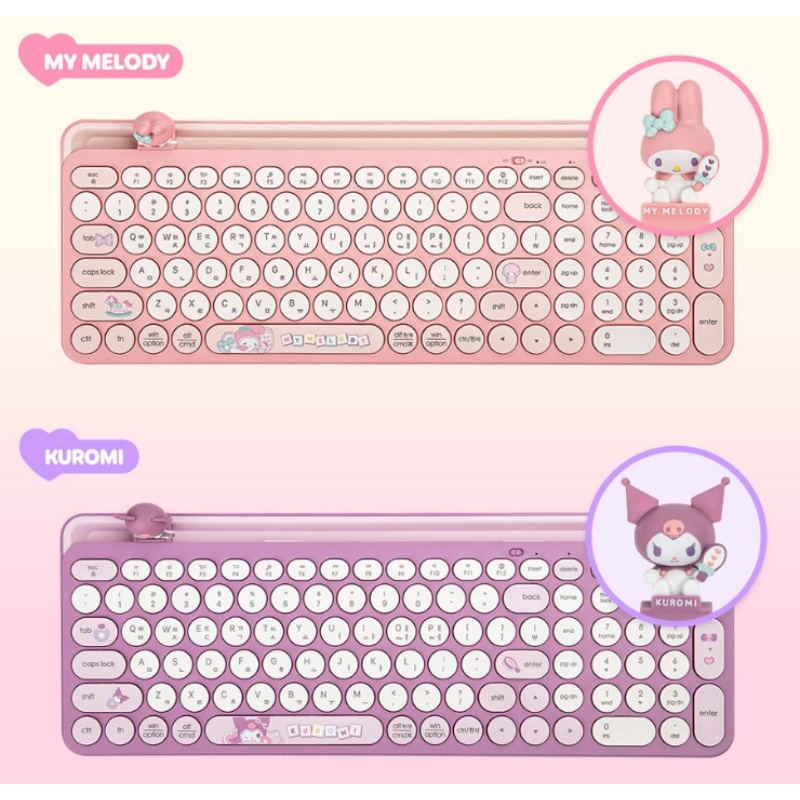 静音マルチペアリングクレードルBluetoothワイヤレスキーボード(クロミマイメロディより1つ選択)+キースキン