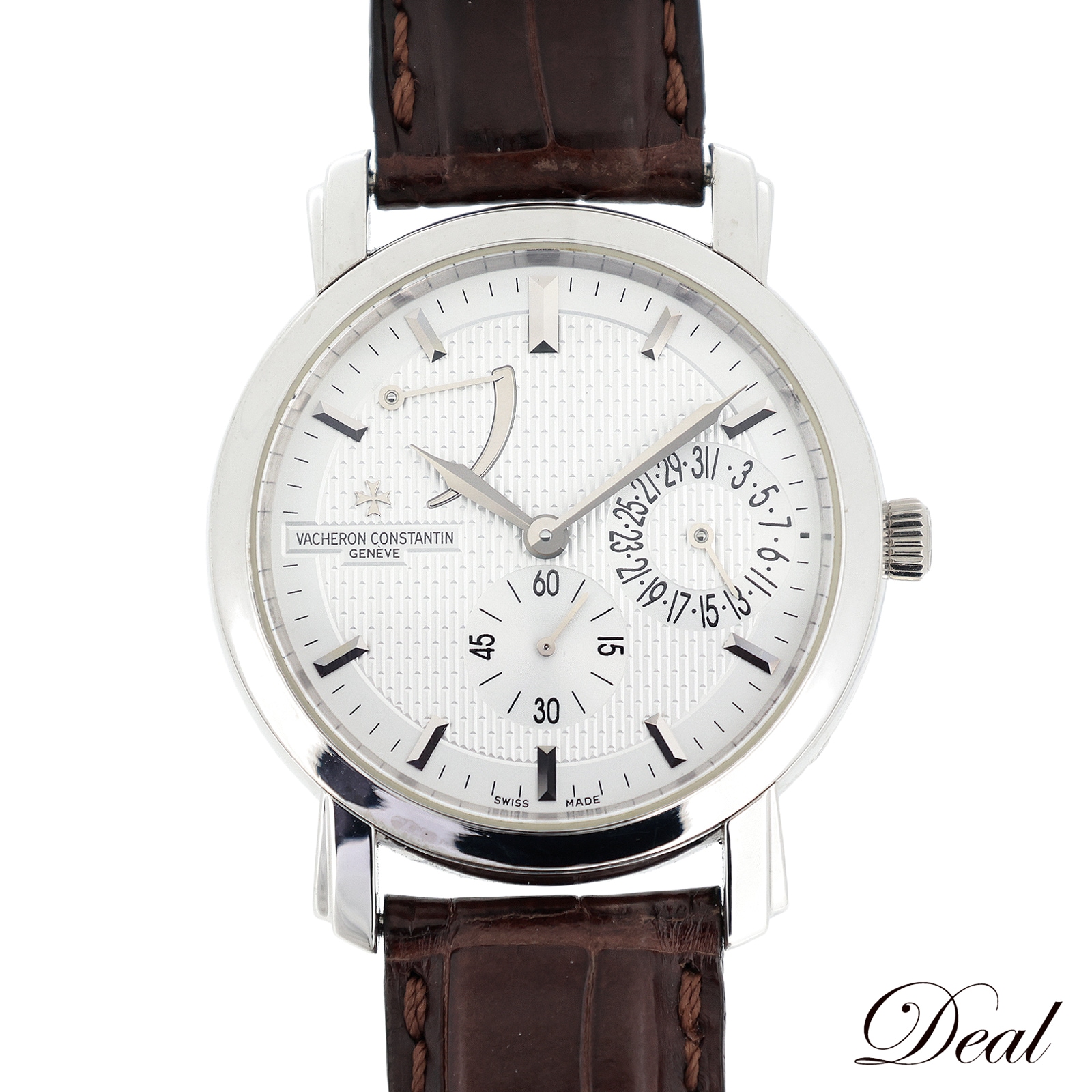 K18WG ヴァシュロンコンスタンタン マルタ パワーリザーブ デイト 83060/000G-9287 メンズ 腕時計