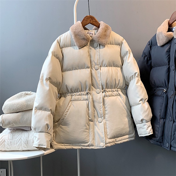 簡単にオシャレを楽しむ 毛皮の襟 スリム コート ヤングスタイル 大人気 受け取って腰 暖かい 厚手