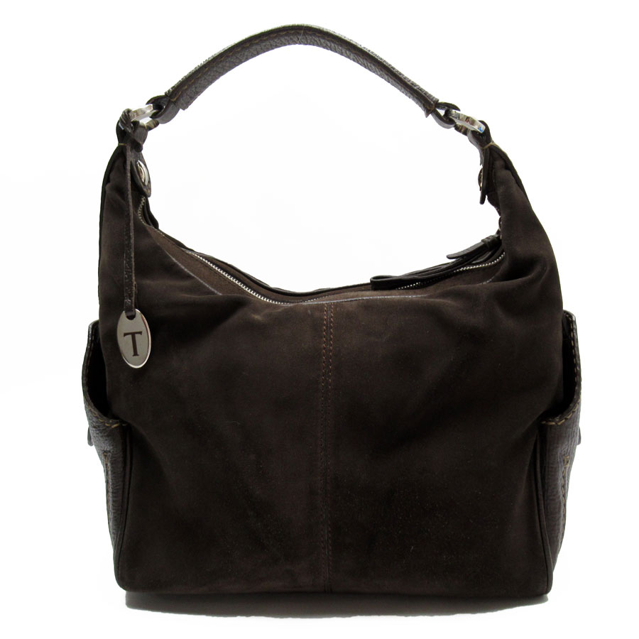 トッズ TOD’S ハンドバッグ スエード/レザー ブラウン レディース t19333a