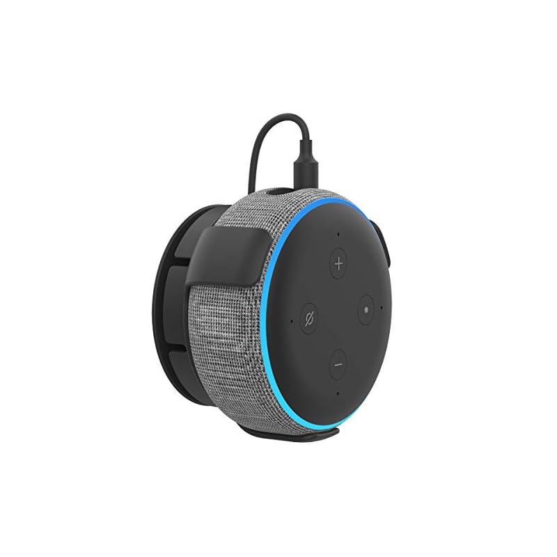 AhaStyle スマートスピーカー用 壁掛け ホルダー エコードット用ホルダー スピーカー スタンド マウント 保護ホルダー コード収納 (黒)