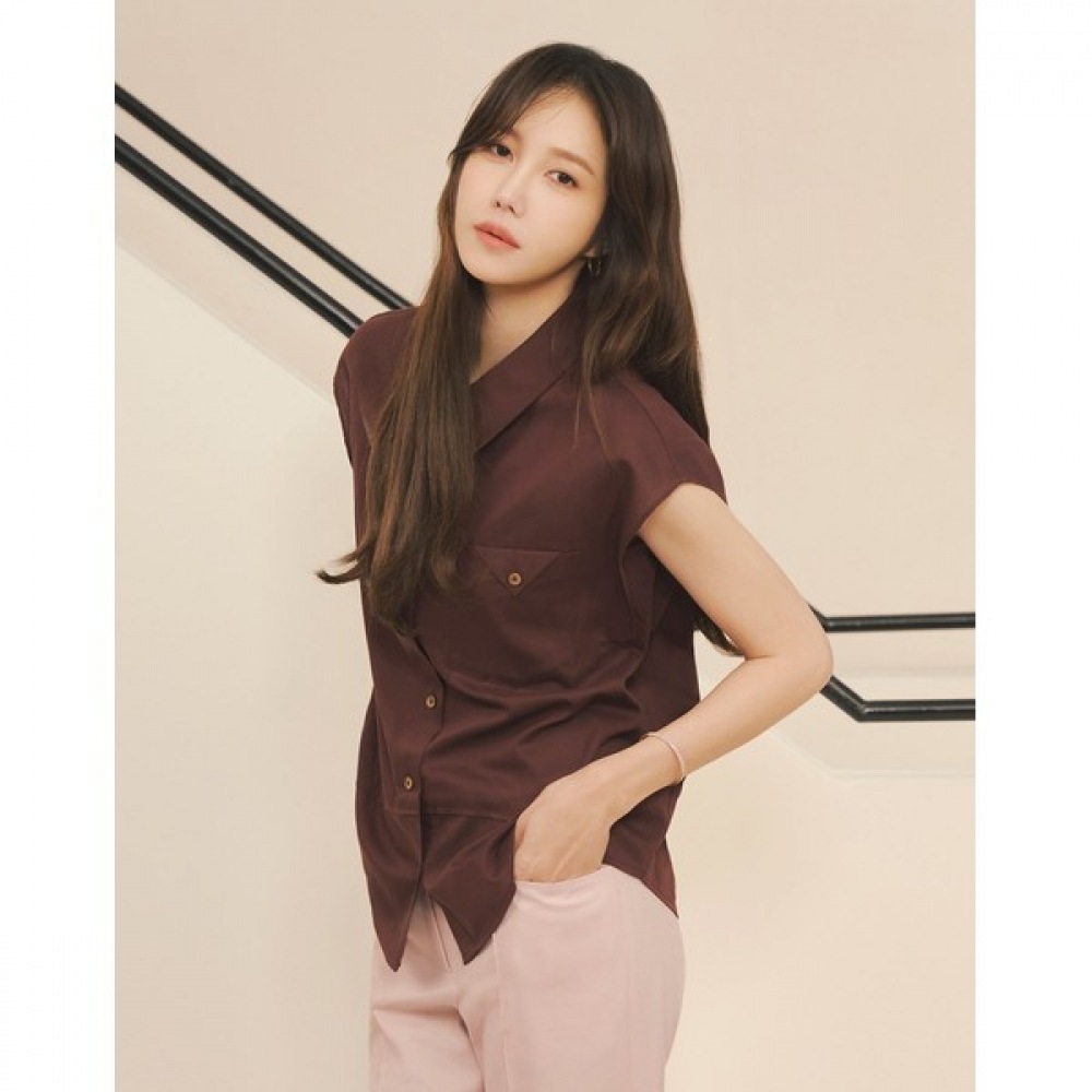 [オリビアローレン] シャツカラードロップブラウス_VOCNS3M4331