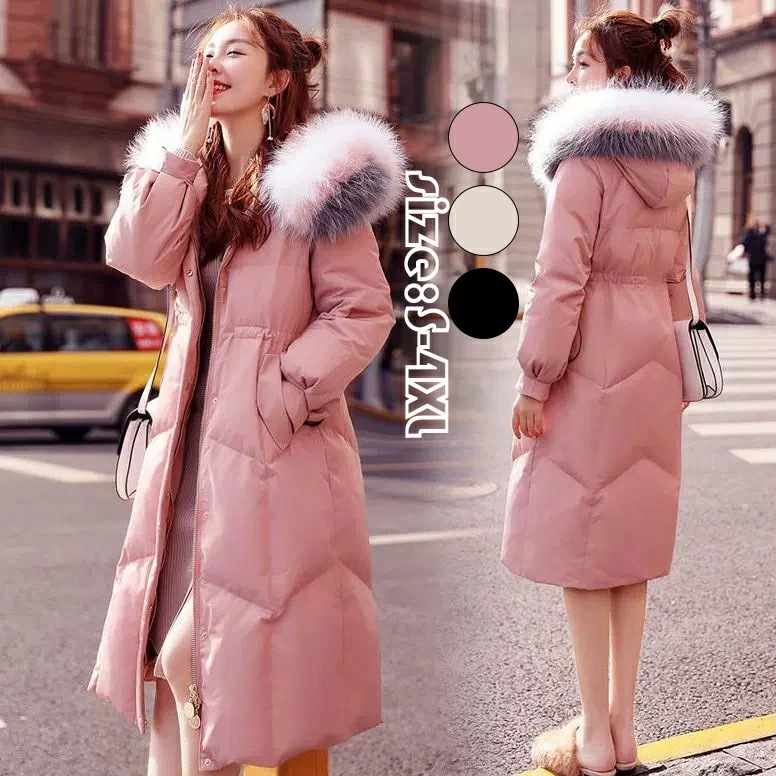 ダウンコート ダウンジャケット レディース ロングコート 中綿コート ダウン フード付き 冬服 長袖 厚手 防寒着 暖かい カジュアル オシャレ アウター きれいめ ゆったり 大きいサイズ 通勤 オフ