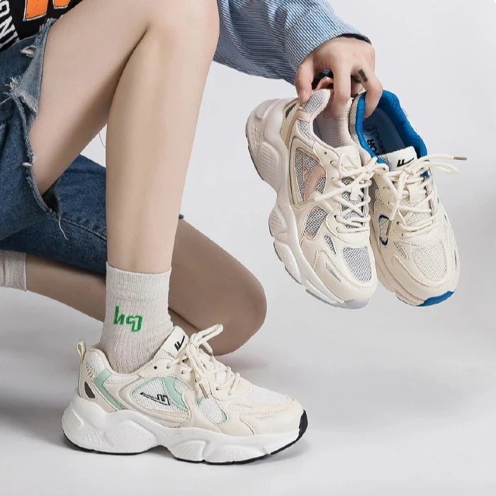 カップルスニーカー新型カジュアル百掛け厚底シューズ レディース レースアップシューズ