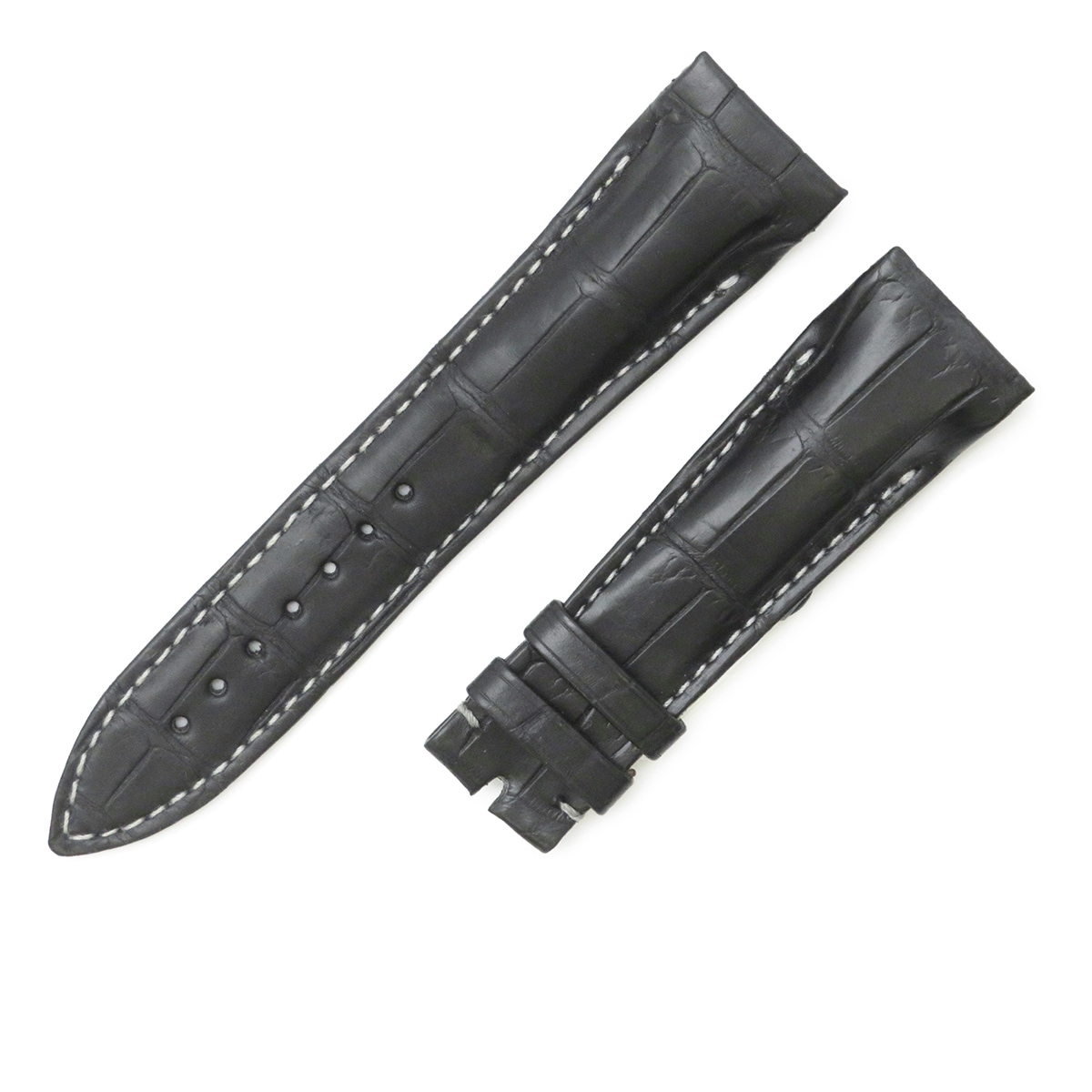 コンキスタドール グランプリ 8900用 クロコバンド メンズ 未使用 純正 ベルト ロング 22mm 黒 3年保証