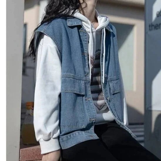 ジレ レディース ジャケット 上着 羽織り ジレ ベスト デニム インスタ映え 高見え 可愛い