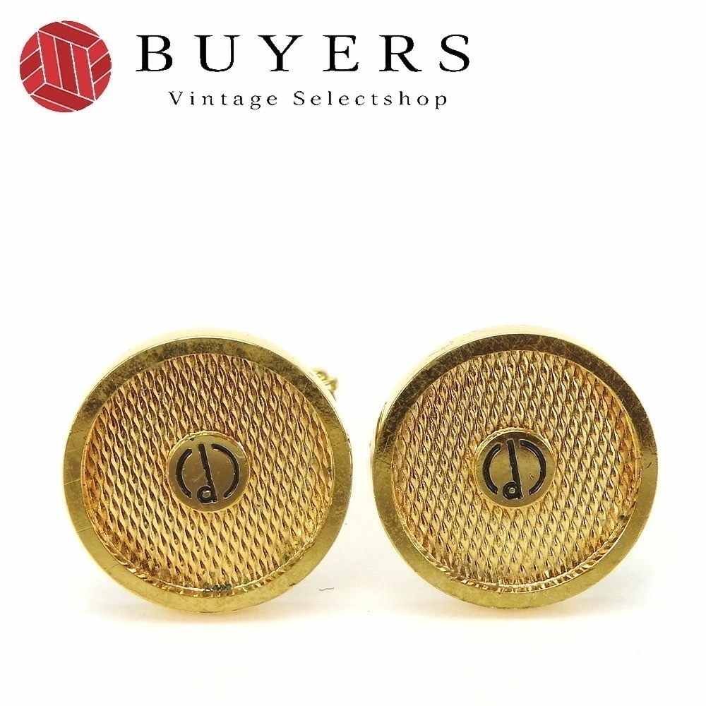 中古 ダンヒル カフリンクス カフス ボタン ゴールド GP メッキ メタル アクセサリー ジュエリー 小物 大人 スーツ ビジネス おしゃれ メンズ 男性 DUNHILL business cuff