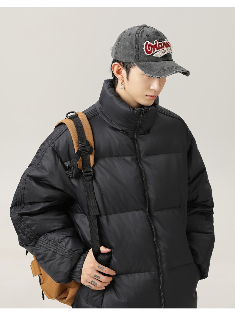 90ベルベットスタンドアップカラーダウンジャケットメンズ冬の新しい防滴肥厚暖かく軽い感じパン服ジャケット