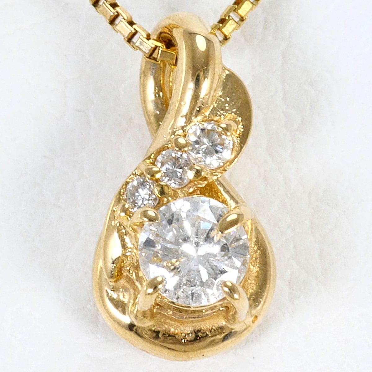 K18 18金 YG イエローゴールド ネックレス ダイヤモンド 0.11ct 総重量約2.0g 約40cm ジュエリー 中古
