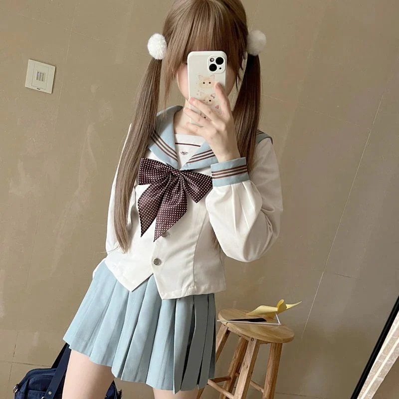 【大好评】セットJK制服 韓国制服スーツ 制服 セット学生服 上下セット ウエスト細めJK制服セーラー服ミドルスーツ長袖スーツ