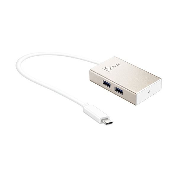 （まとめ） j5 Create USB Type-Cto USB 3.0 4ポートハブ シャンパンゴールド JCH343 1個 [x3セット]
