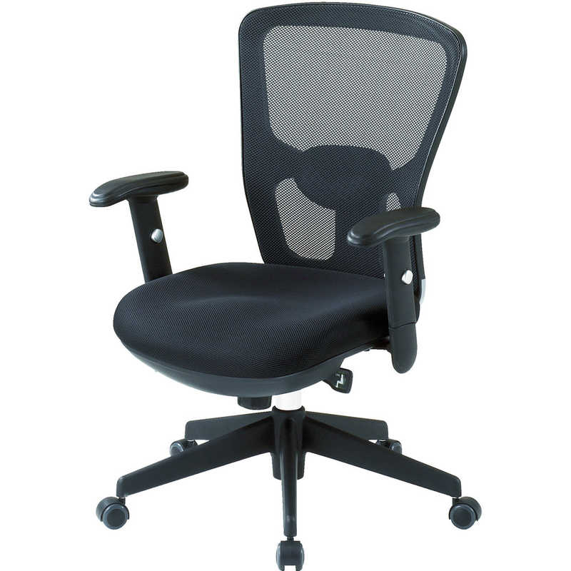 トラスコ中山　オフィスチェアMC-5A 背面メッシュタイプ肘付　MC-5A