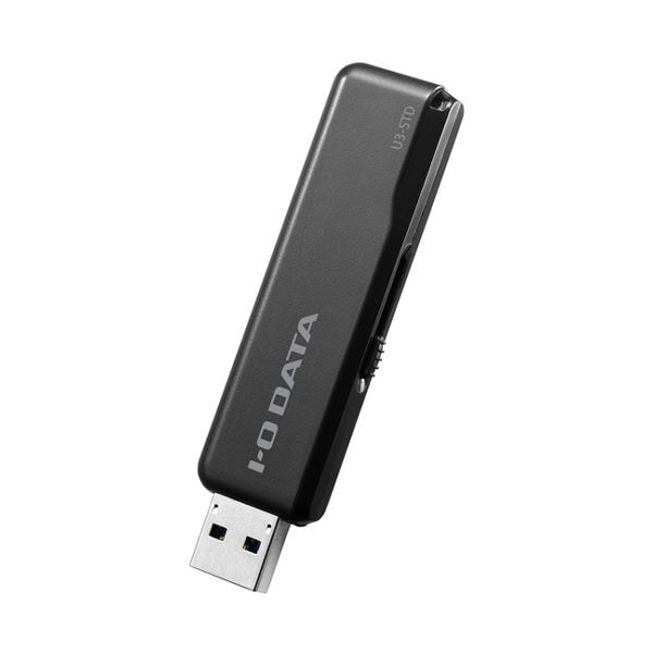 （まとめ） アイオーデータUSB 3.1 Gen 1（USB 3.0）／USB 2.0対応 スタンダードUSBメモリー 16GB ブラックU3-STD16GR／K 1個 [x3セット]