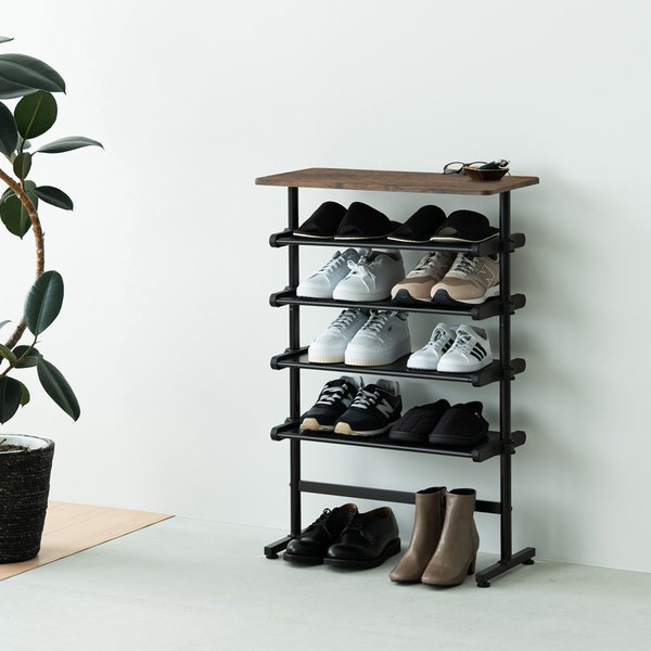 ワンタッチ式可動棚ラック フィット（ウッド/木目） マルチラック 収納 韓国インテリア シェルフ スリム ヴィンテージ 玄関収納 キッチンラック シューズラッ... 7,005円