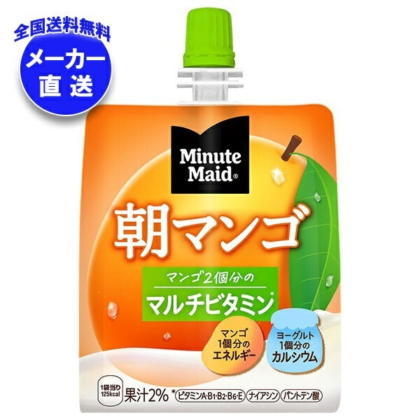 コカコーラ ミニッツメイド 朝マンゴ 180gパウチ×24本入×(2ケース) メーカー直送