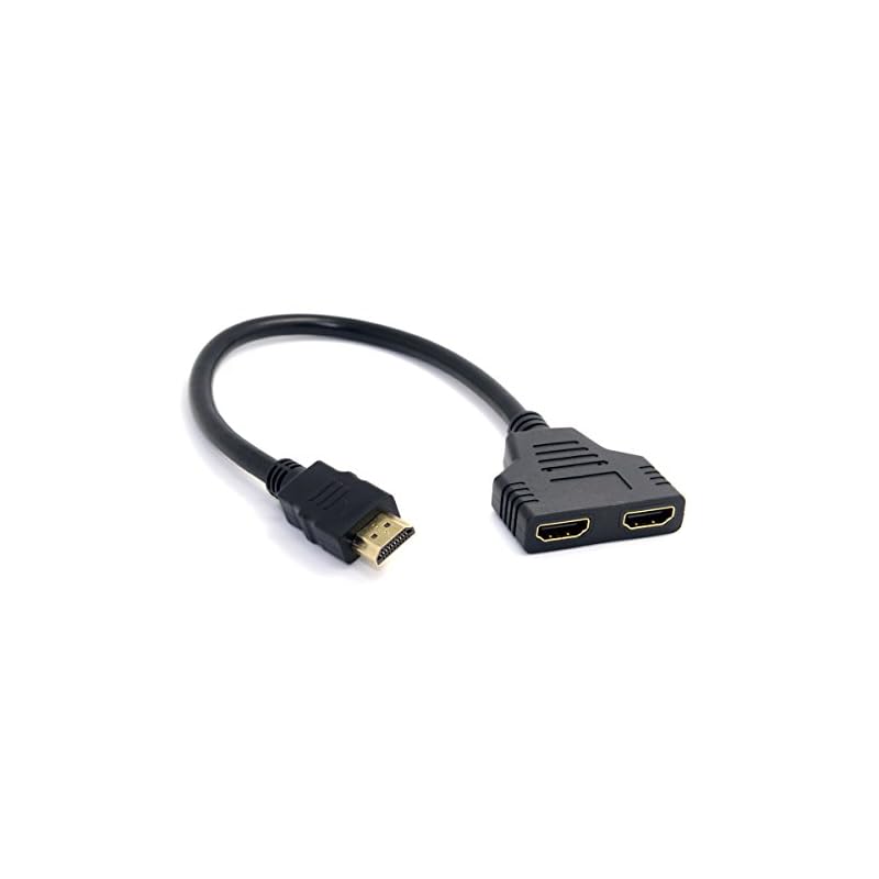 Cablecc HDMIオス-2 HDMIメス 1イン2 出力スプリッタケーブルアダプターコンバーター