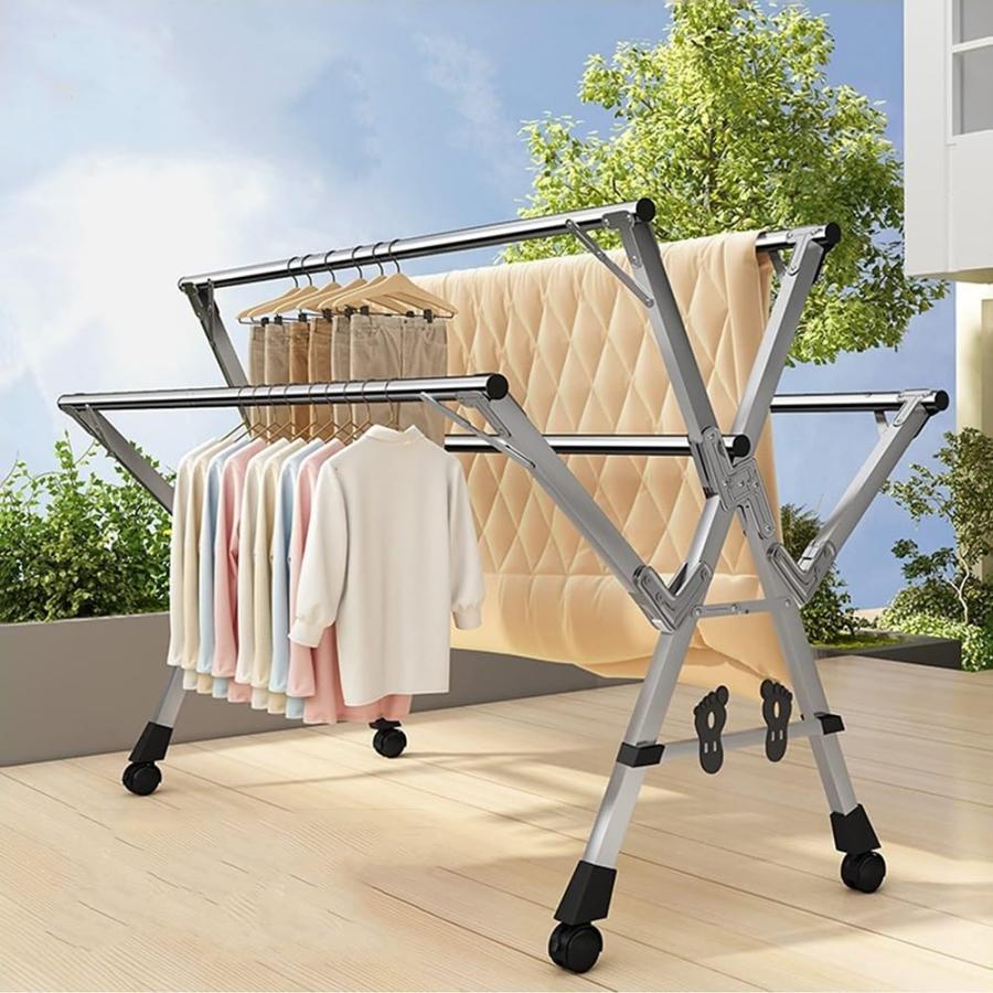 ふとんほし 屋外 布団干し 物干し ステンレス 倒れない 伸縮式 折りたたみ式 錆びない 風に強い 布団干し 物干しスタンド キャスター付 折り畳み 物干し台 業務