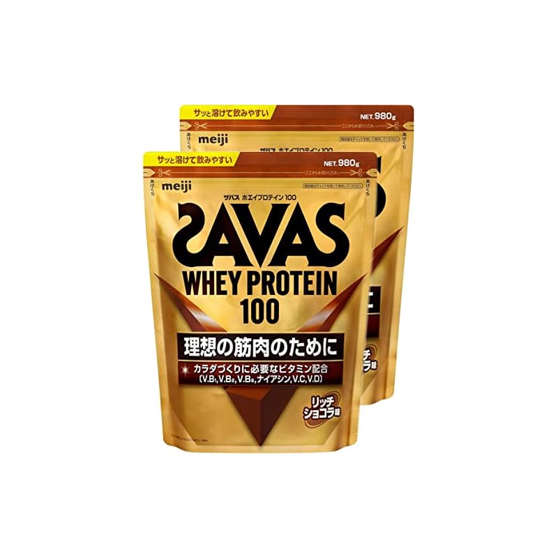 【3日以内発送】SAVAS ザバス ホエイプロテイン100 リッチショコラ味 980g2袋