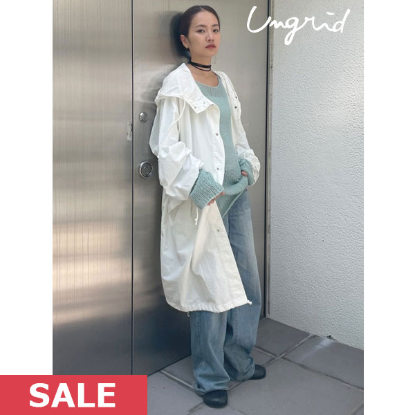 【SALE50%OFF】 【即納】 アングリッド ungrid 23winter フードミリタリーボリュームコート アウター ジャケット 長袖 ミドル丈 112350281501 23秋冬