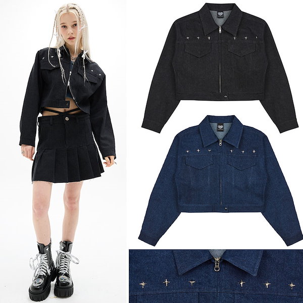 LUV IS TRUE★韓国★人気★DN CROP DENIM JACKET /追跡あり LUV IS TRUE☆韓国☆人気☆DN CROP DENIM JACKET /追跡あり (LUV