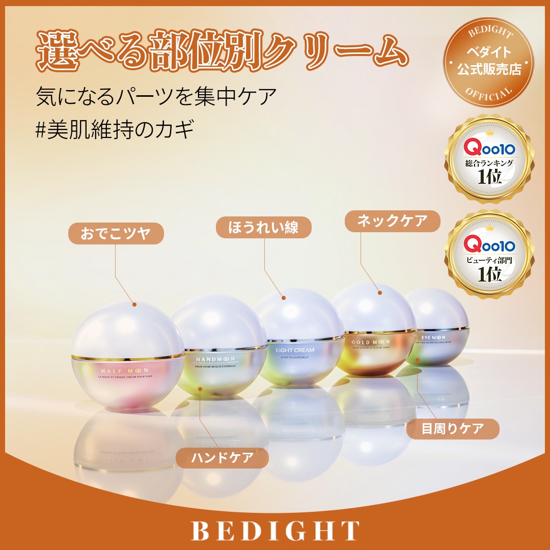 【選べる!部位別クリーム】ハンドムーンクリーム/ハーフムーンクリーム/エイトクリーム/ゴールドムーンクリーム/アイムーンクリーム 手 おでこ ほうれい線 首元 目元 シワケア 弾力 ボリューム肌