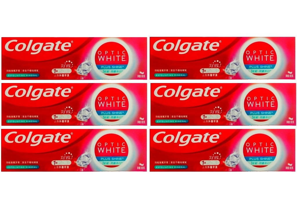 オプティックホワイト Plus Shine 歯磨き粉 100g X 6pcs