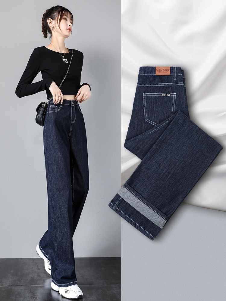 ボトムス Gパン ズボン デニムパンツ ロング丈 ストレート ファスナー ポケット デニム ストレートデニム ハイウエストデニム シンプル カジュアル おしゃれ 無地 春 秋 冬 レディース デート