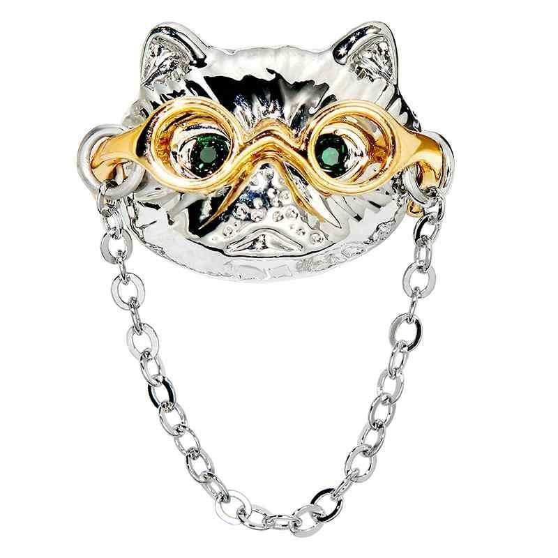 猫 ブローチ かわいい スーツ アクセサリー 動物 キャット レディース 胸飾り 装飾品 韓国 かわいい メガネ 露出 防止 固定 洋服 ピン 小さい バックル ピン 精巧 クールスタイル アクセサリ