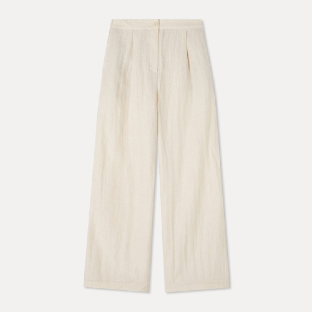 MIXXO リネンピンタックバンディングワイドスラックス_miwtwf810A