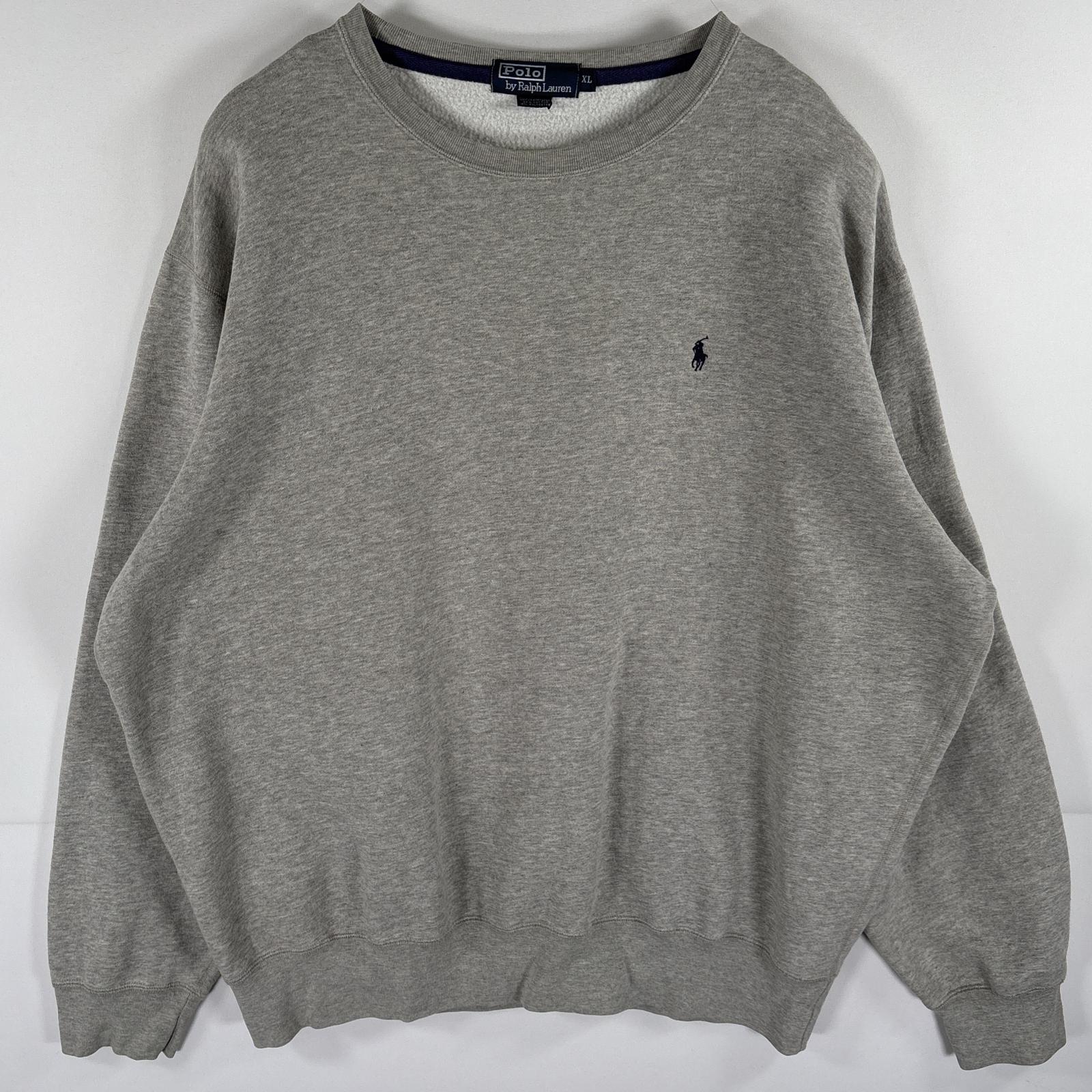 古着 90s/90年代 ポロバイラルフローレン Polo by Ralph Lauren スウェット トレーナー 大きいサイズ クルーネック XL グレー メンズ 5,412円