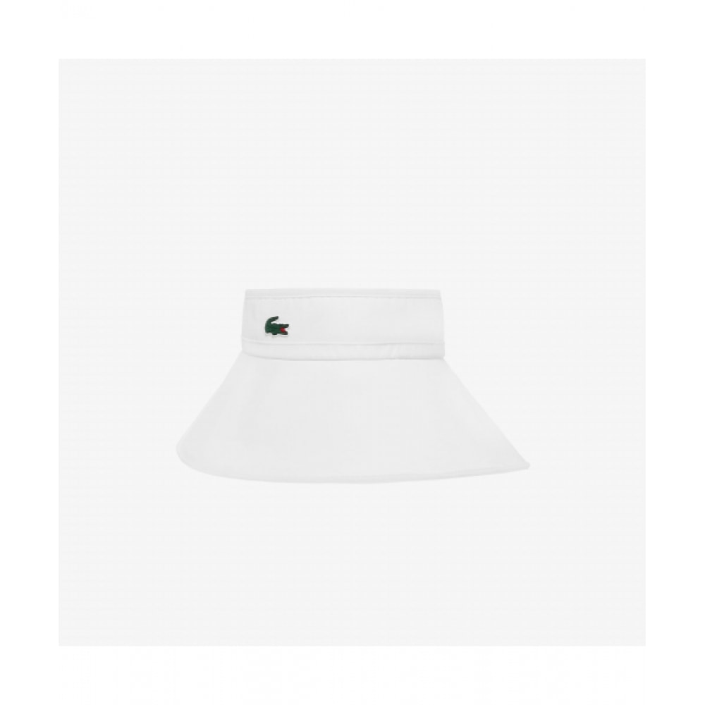 LACOSTE レディース ワイド ゴルフ リボン サンバイザー [ホワイト]